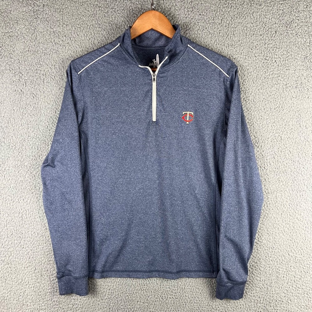 Johnie-O Prep-Formance 1/4 Zip Shirt Womens Large Heather Navy‎ Minnesota Twins